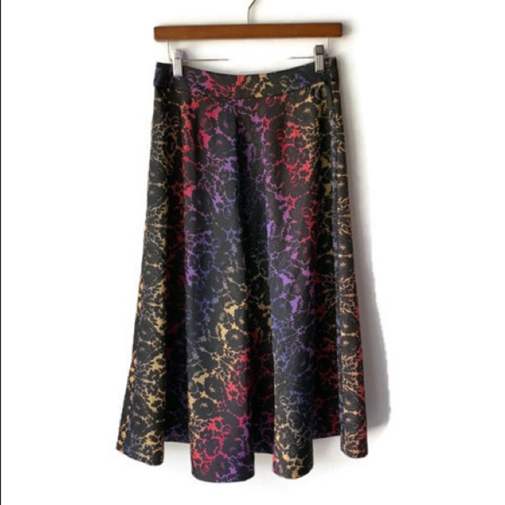 Catherine Malandrino Floral Holographic Maxi Skirt